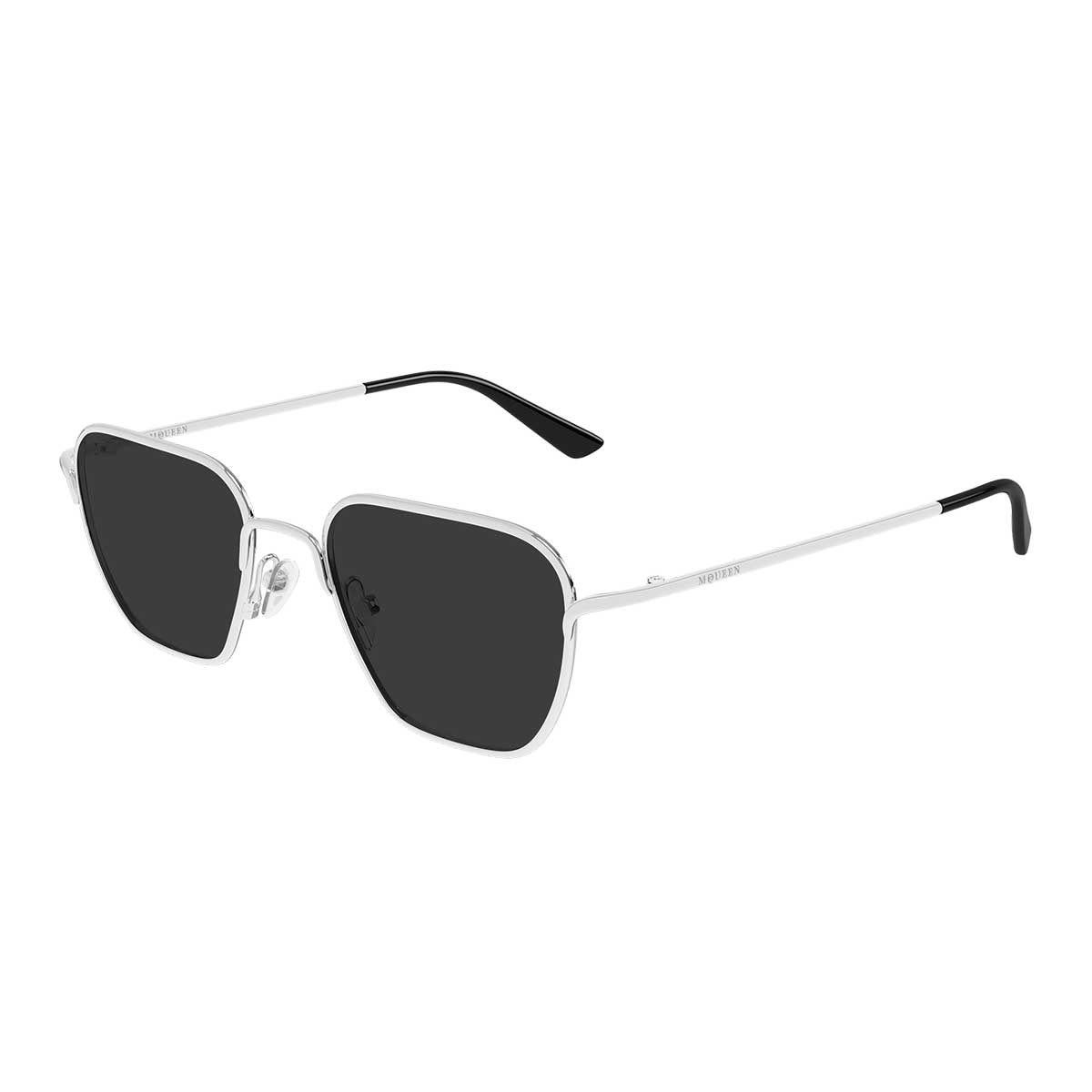 Alexander McQueen Occhiali da Sole AM0561S 001 Argento/Grigio Unisex 2