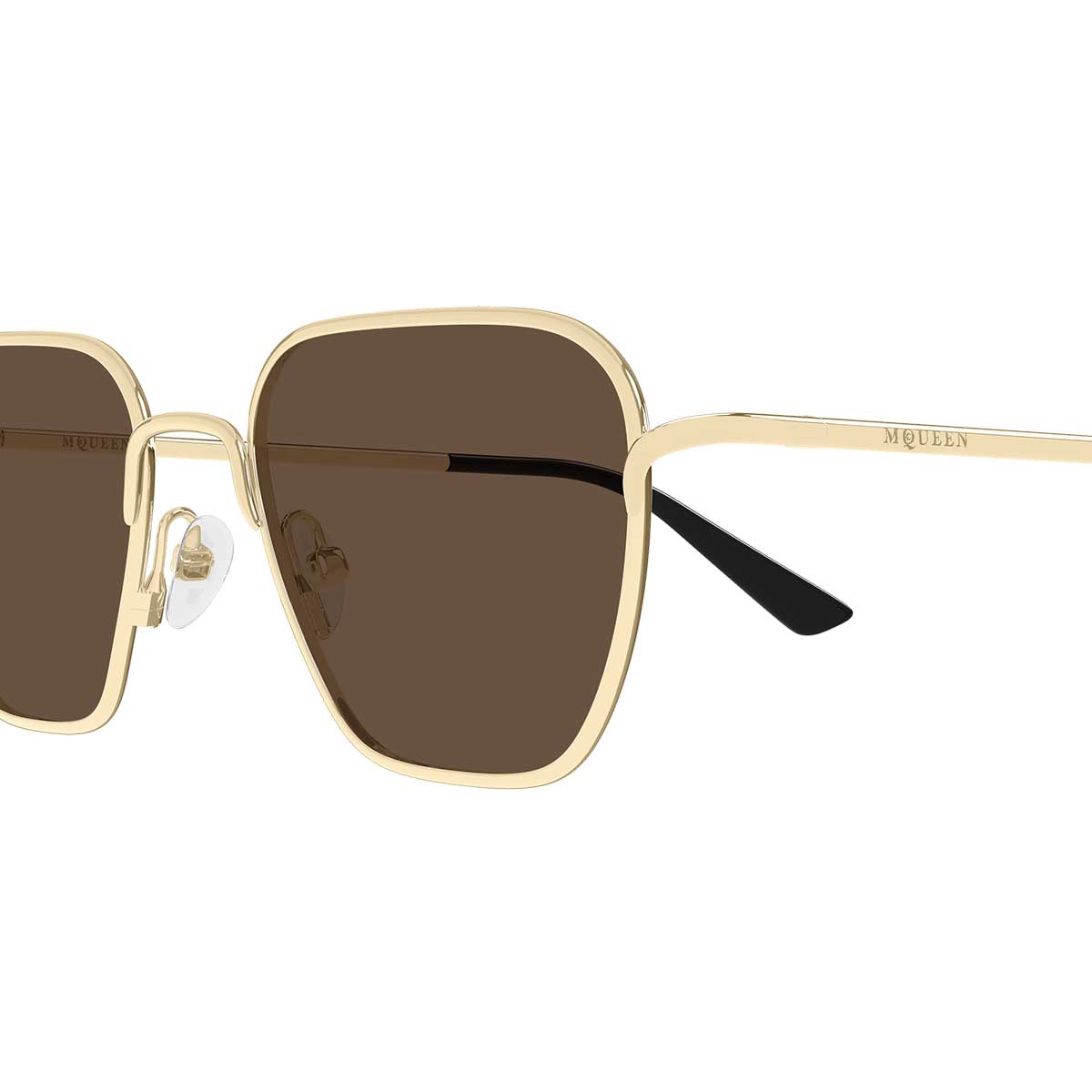 Alexander McQueen Occhiali da Sole AM0561S 002 Oro/Marrone Unisex 3
