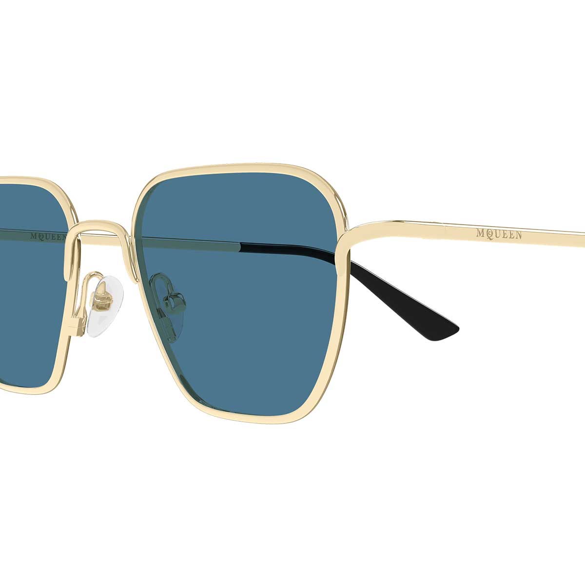 Alexander McQueen Occhiali da Sole AM0561S 004 Oro/Blu Unisex 3