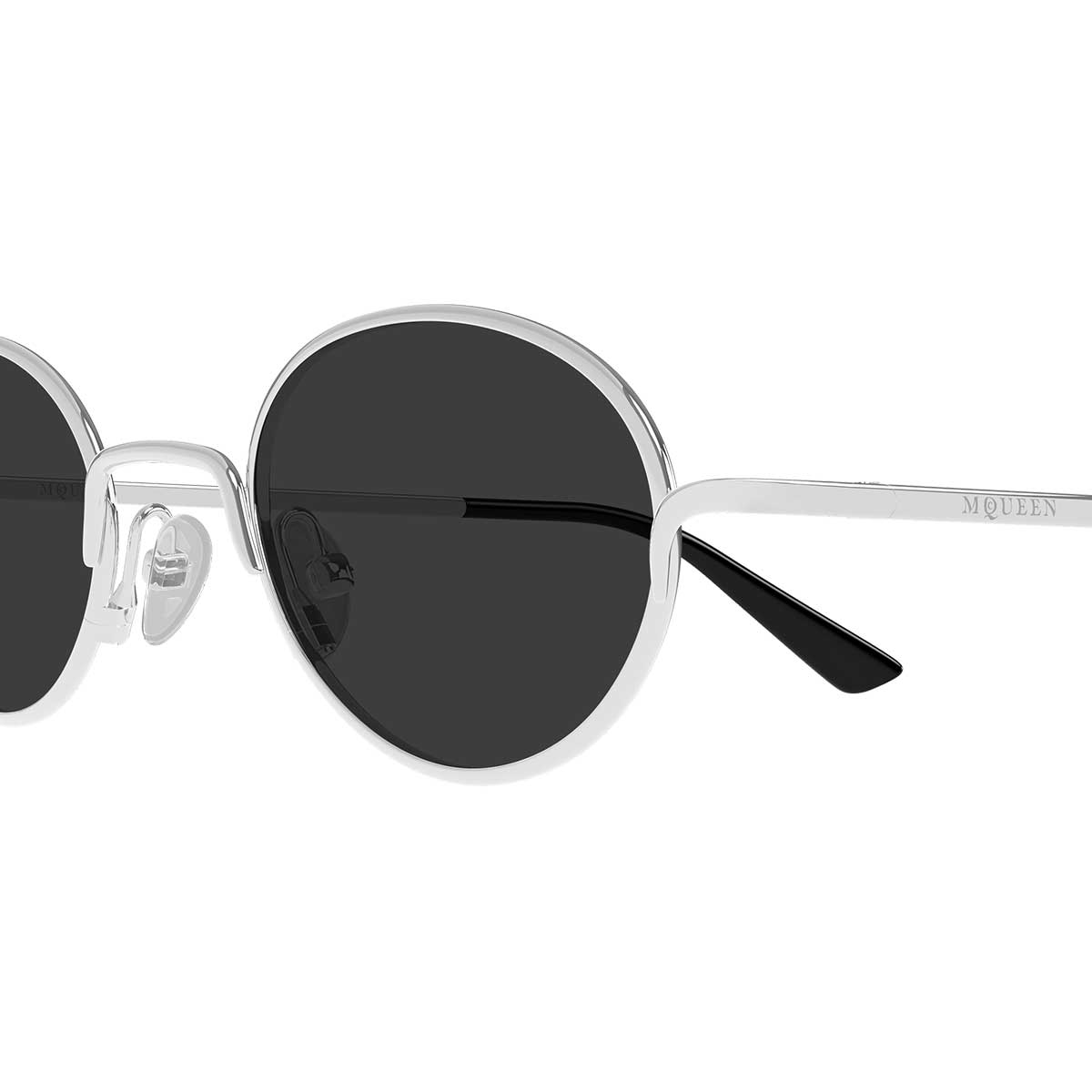 Alexander McQueen Occhiali da Sole AM0562S 001 Argento/Grigio Unisex 3