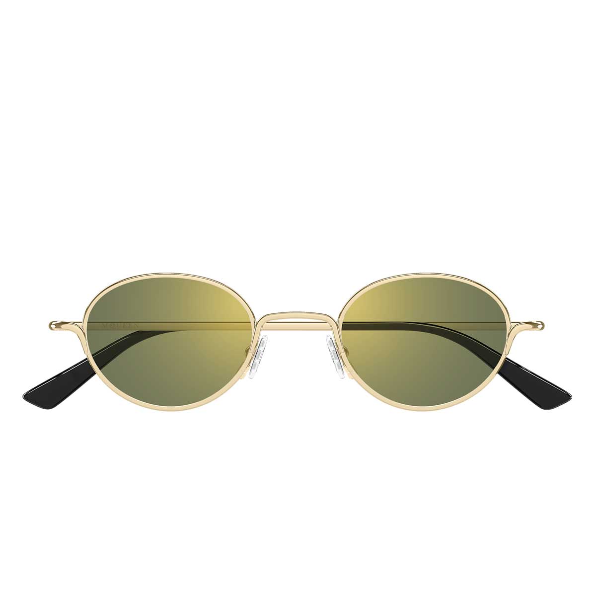 Alexander McQueen Occhiali da Sole AM0562S 003 Oro/Verde Unisex