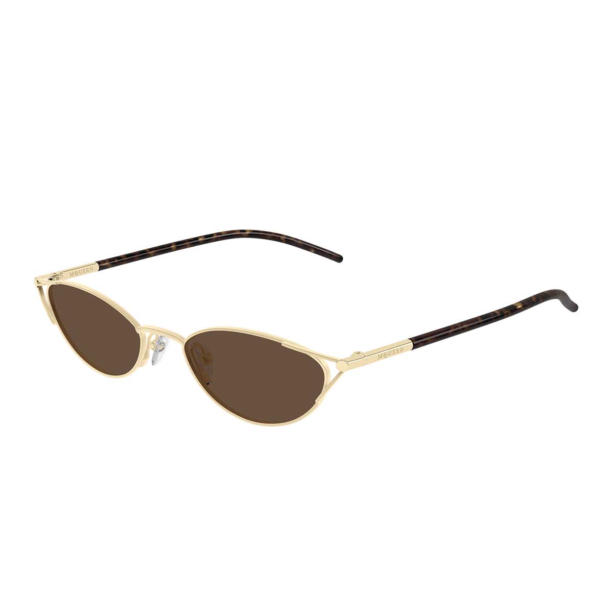 Alexander McQueen Occhiali da Sole AM0563S 002 OroMarrone/Marrone Donna 2
