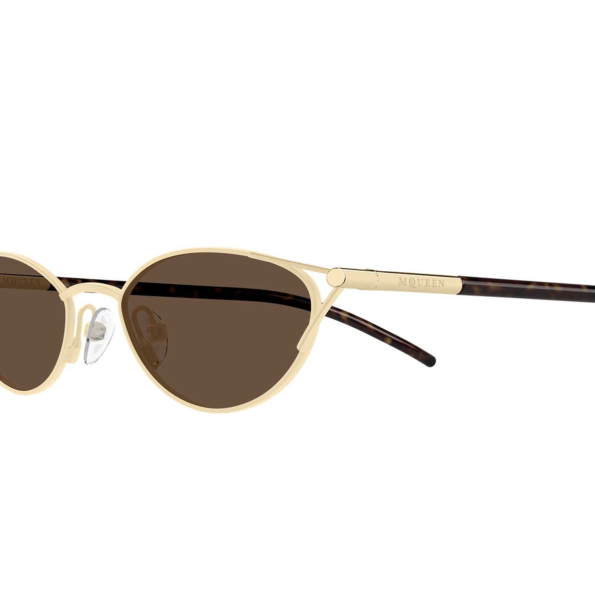 Alexander McQueen Occhiali da Sole AM0563S 002 OroMarrone/Marrone Donna 3