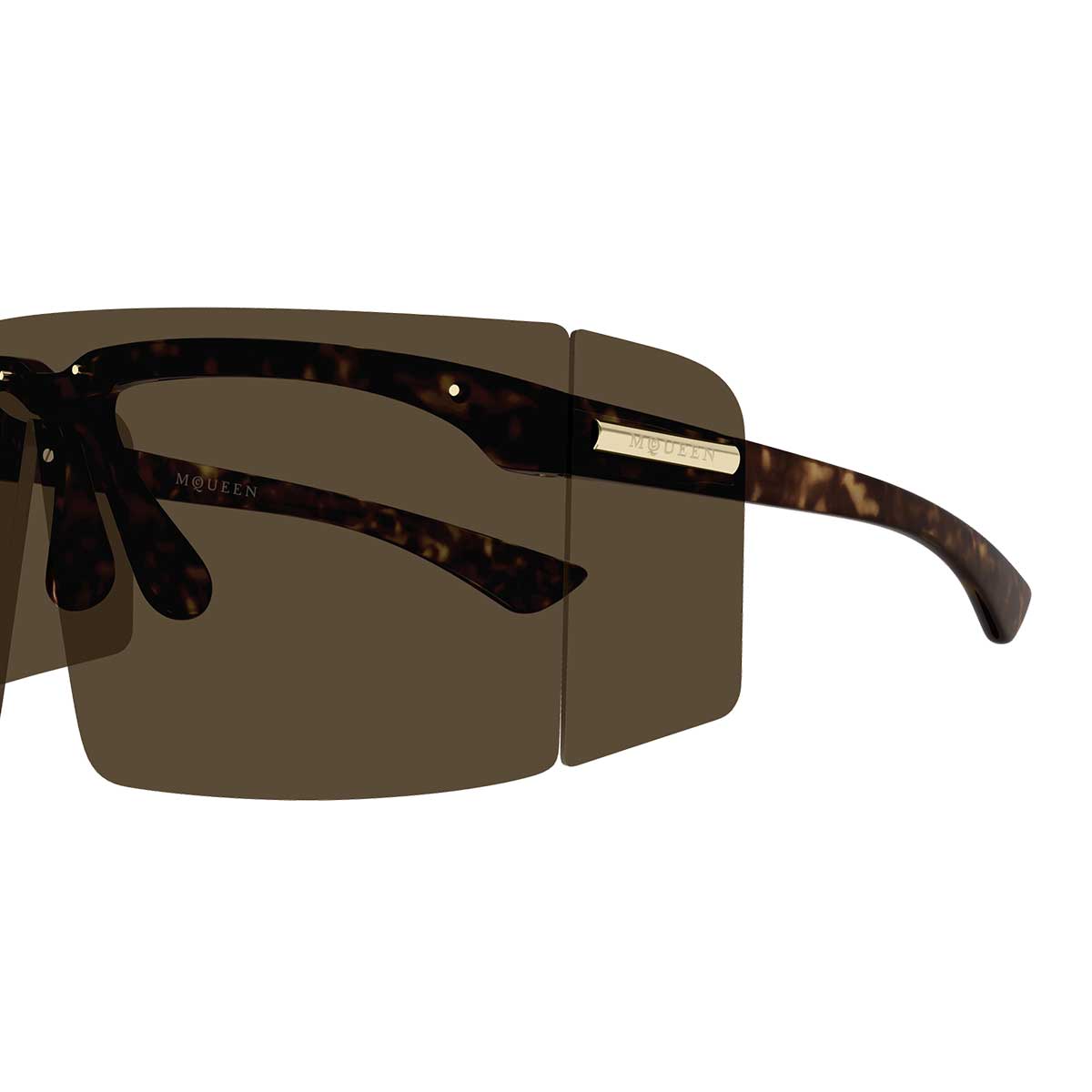 Alexander McQueen Occhiali da Sole AM0594S 002 Marrone/Marrone Unisex 3