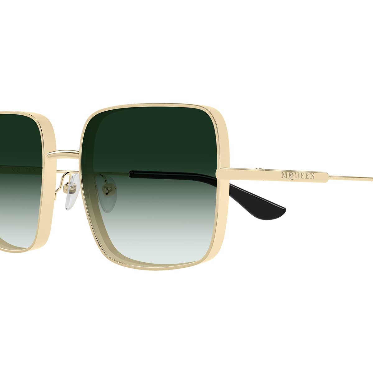 Alexander McQueen Occhiali da Sole AM0564S 003 Oro/Verde Donna 3