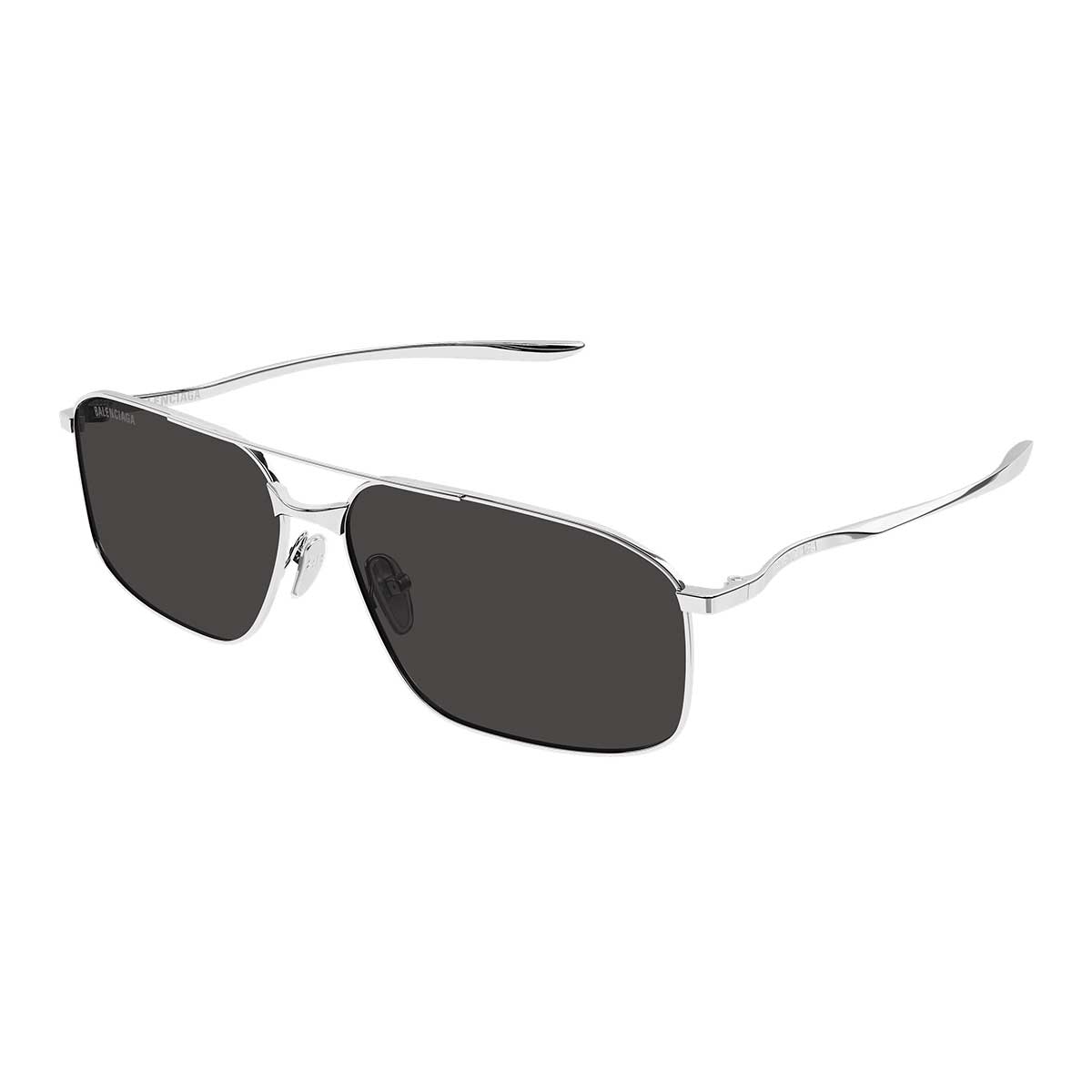 Balenciaga Occhiali da Sole BB0492S 001 Argento/Grigio Uomo 2