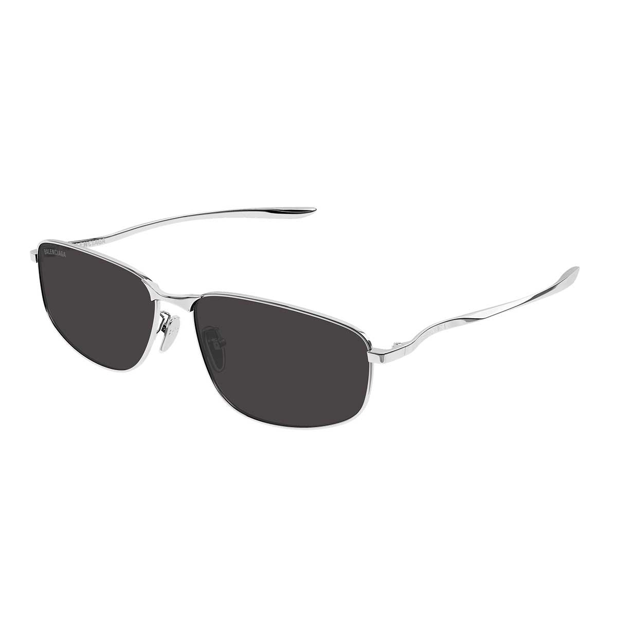 Balenciaga Occhiali da Sole BB0494SA 001 Argento/Grigio Uomo 2