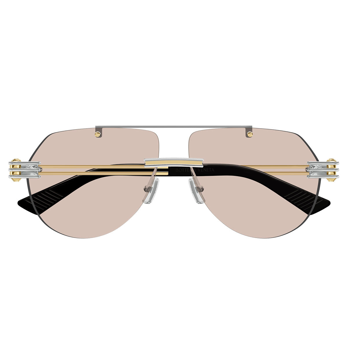 Bottega Veneta Occhiali da Sole BV1342S 002 Argento/Marrone Chiaro Unisex