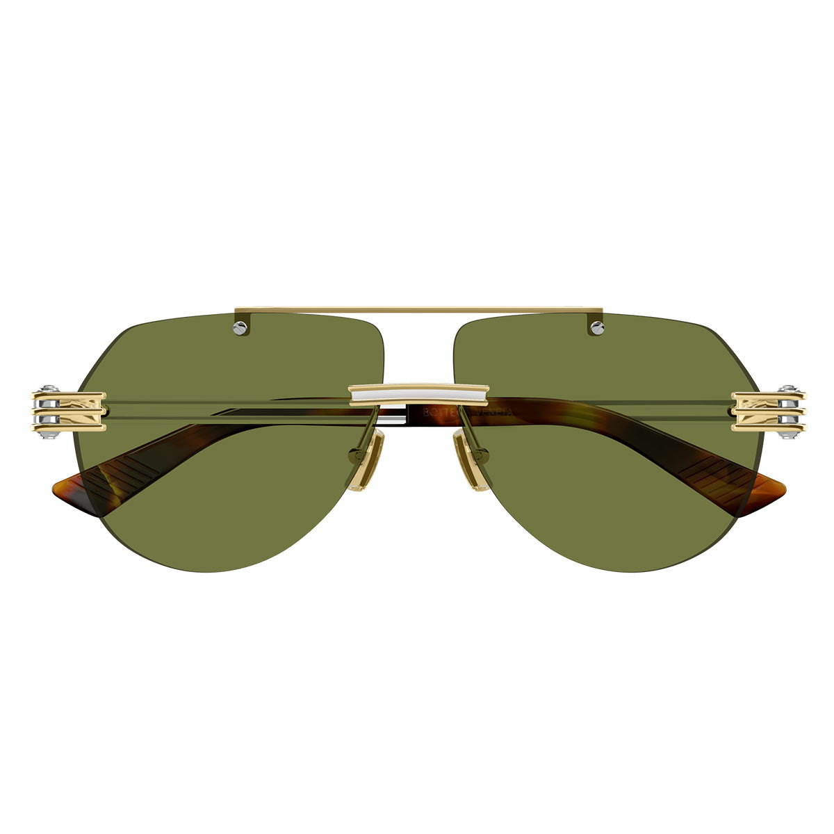 Bottega Veneta Occhiali da Sole BV1342S 003 Oro/Verde Unisex
