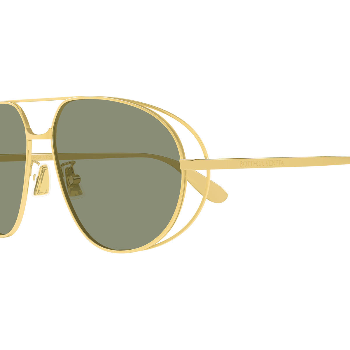 Bottega Veneta Occhiali da Sole BV1344S 001 Oro/Verde Unisex