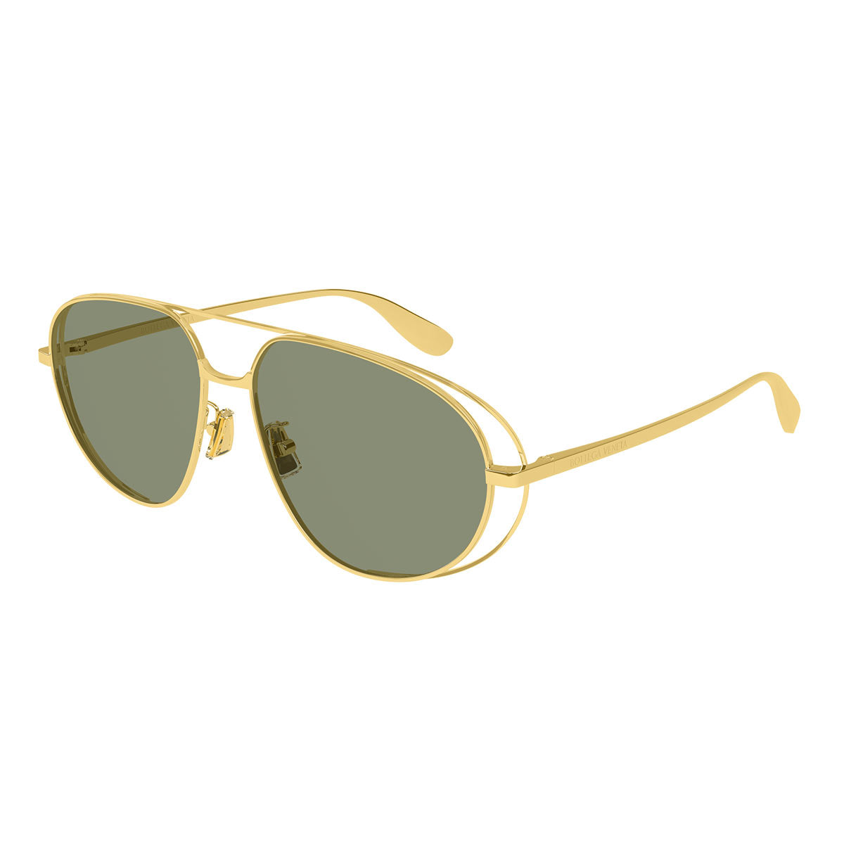 Bottega Veneta Occhiali da Sole BV1344S 001 Oro/Verde Unisex