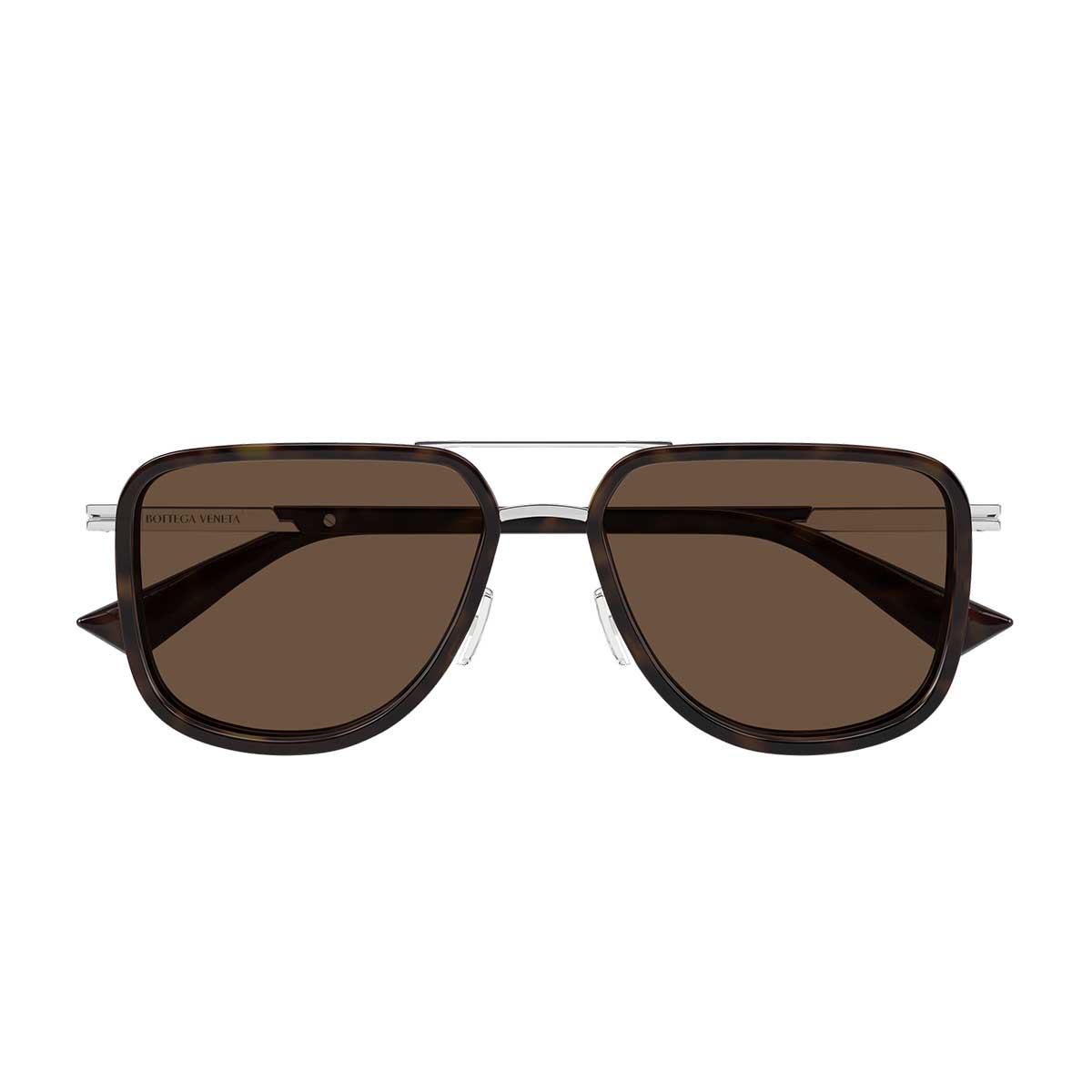 Bottega Veneta Occhiali da Sole BV1463S 002 Argento/Marrone Uomo