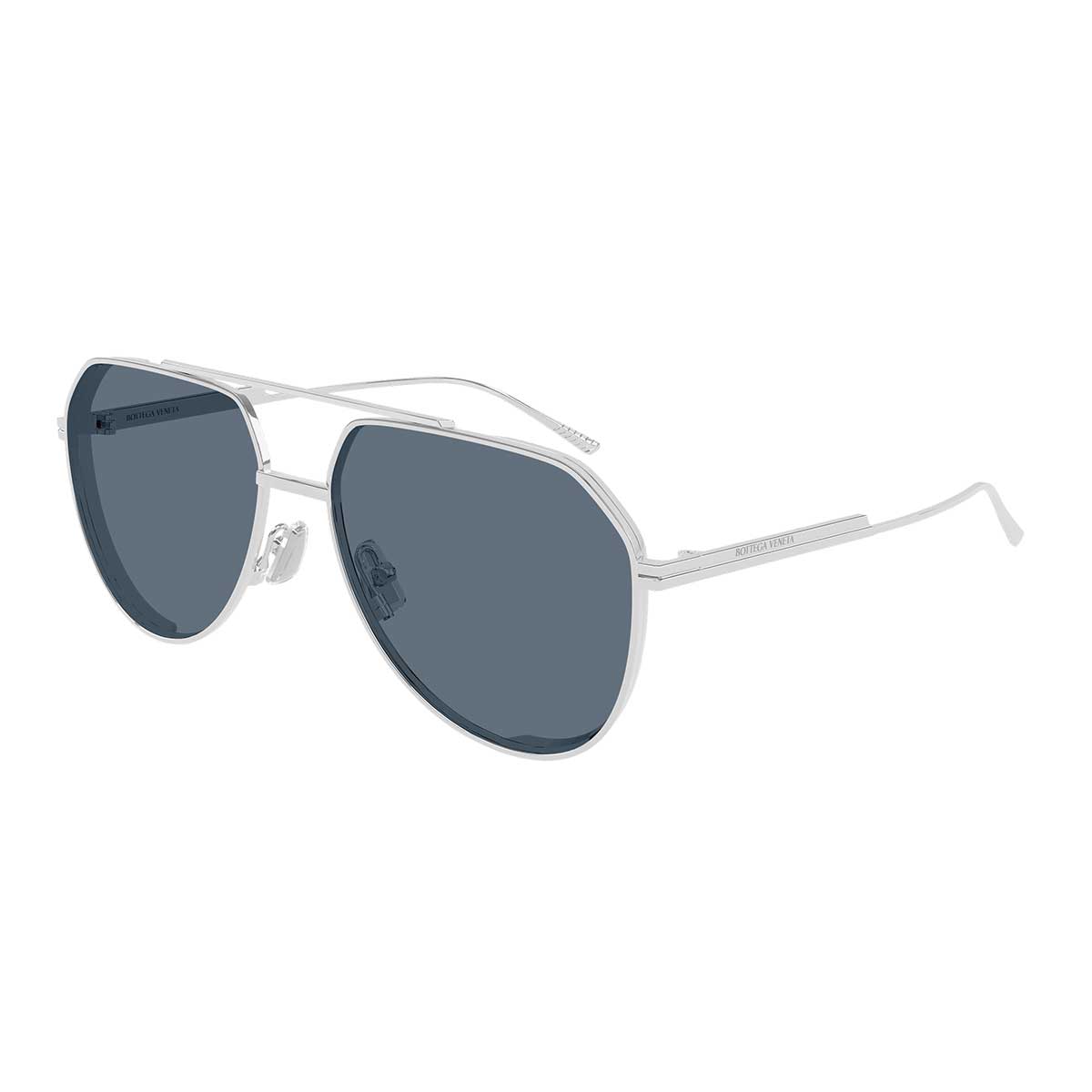 Bottega Veneta Occhiali da Sole BV1465S 003 Argento/Blu Unisex 2