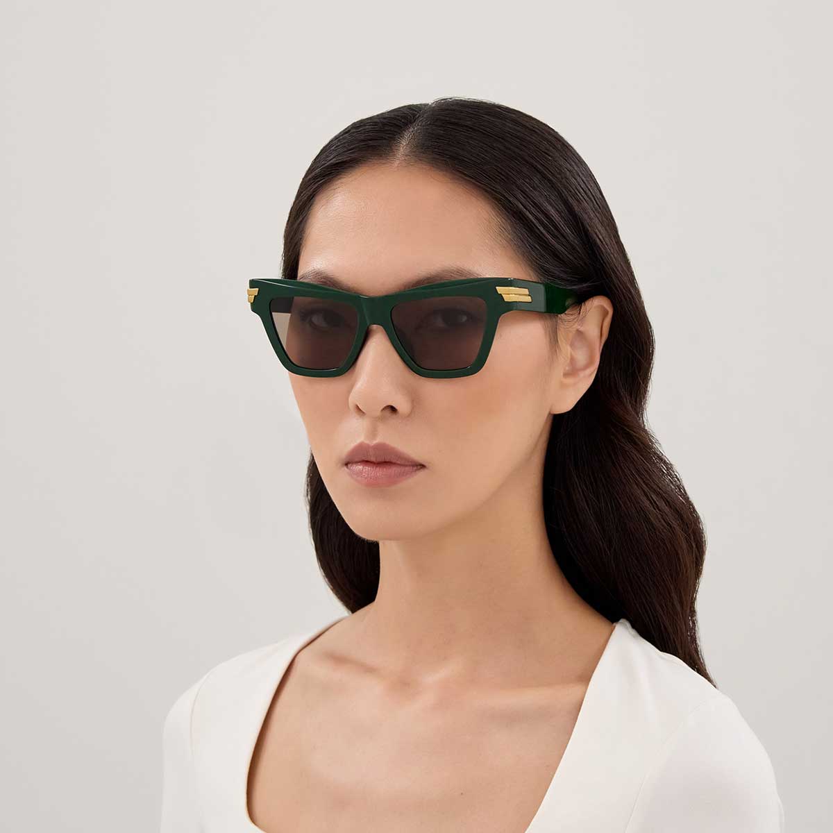 Bottega Veneta Occhiali da Sole BV1489S 005 Verde/Marrone Donna 4