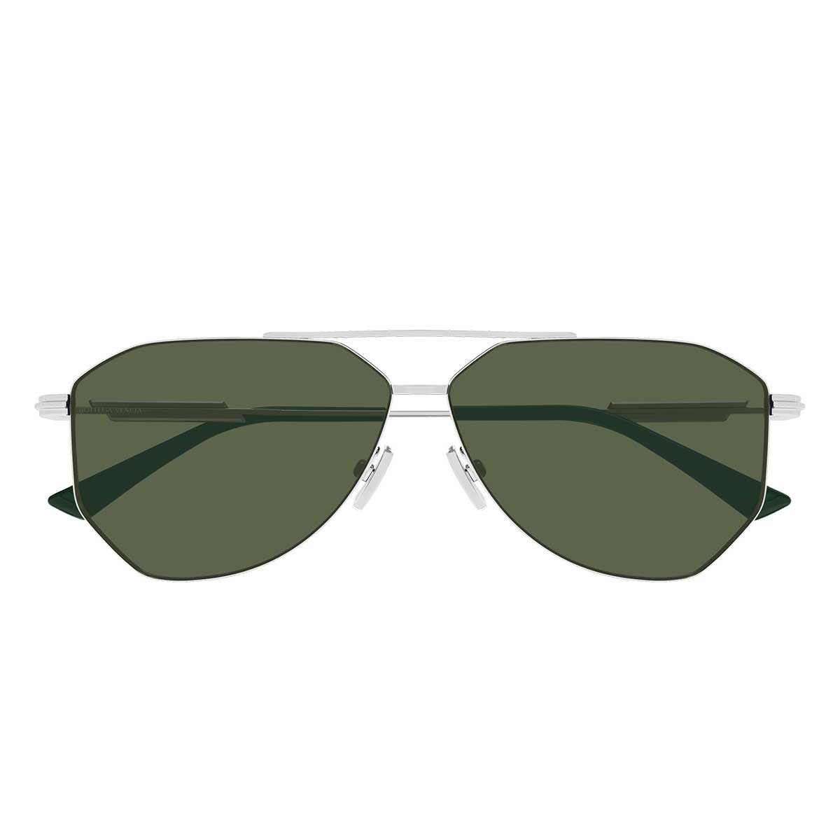 Bottega Veneta Occhiali da Sole BV1508S 004 Argento/Verde Unisex