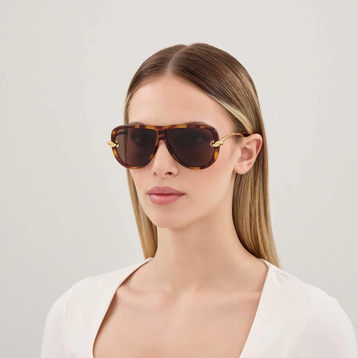 Bottega Veneta Occhiali da Sole BV1513S 002 MarroneOro/Marrone Unisex 4