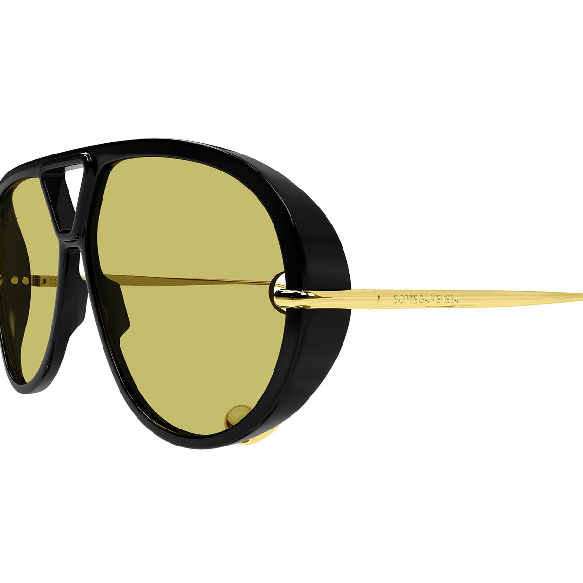 Bottega Veneta Occhiali da Sole BV1273S 003 Drop Aviator Nero/Giallo Unisex
