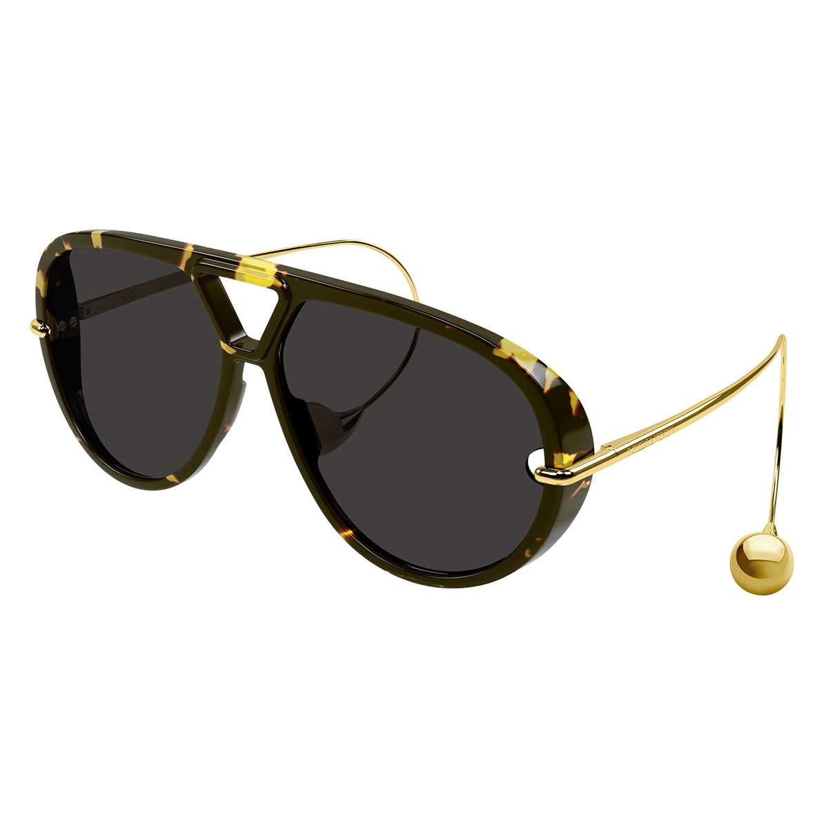 Bottega Veneta Occhiali da Sole BV1273S 005 Drop Aviator Marrone/Grigio Scuro Unisex
