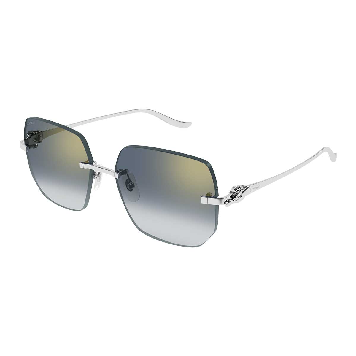 Cartier Occhiali da Sole  CT0549S 003 Argento/Blu Donna 2