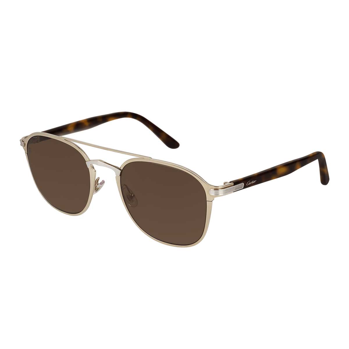 Cartier Occhiali da Sole CT0012S 002 OroMarrone/Marrone Unisex