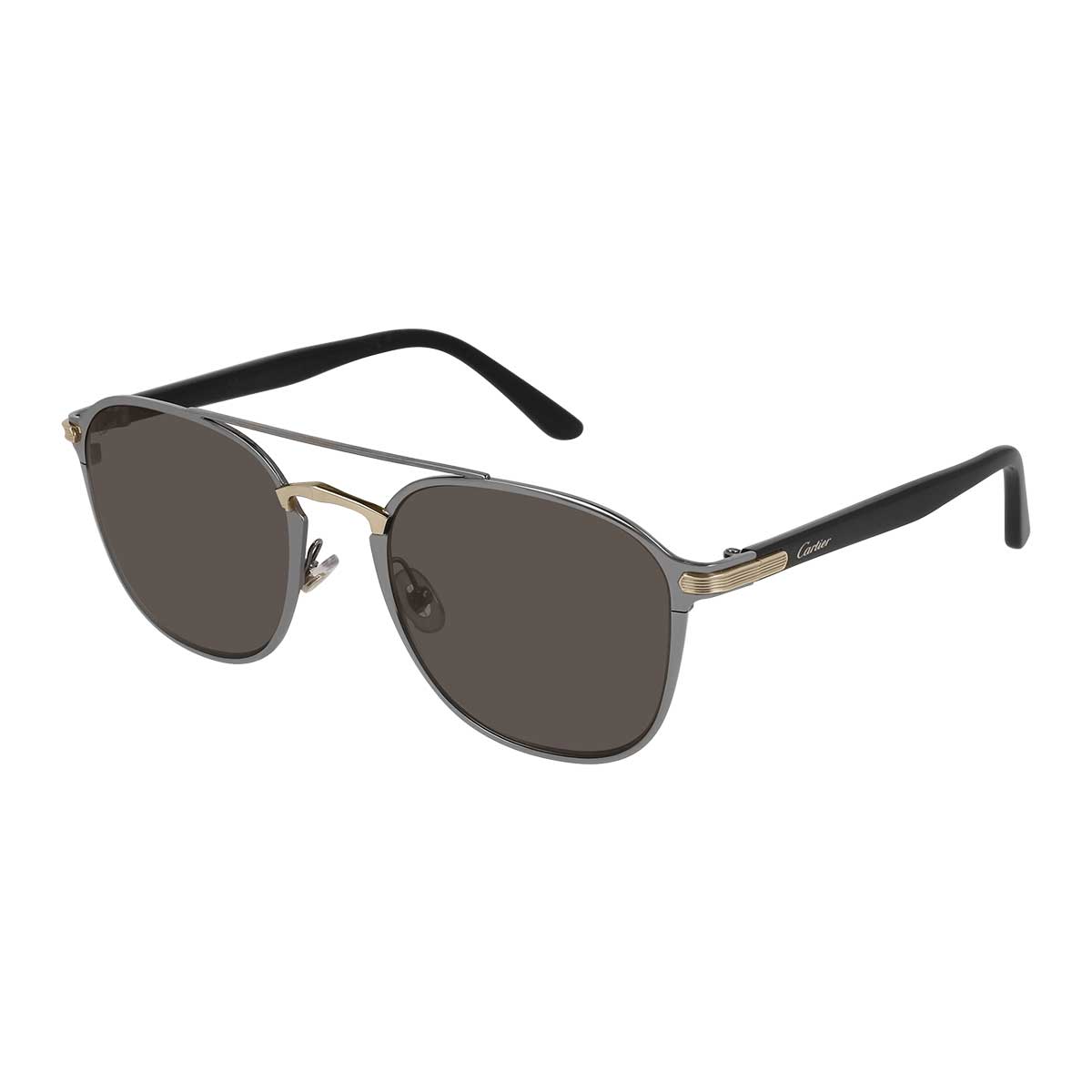 Cartier Occhiali da Sole CT0012S 004 OroNero/Grigio Unisex