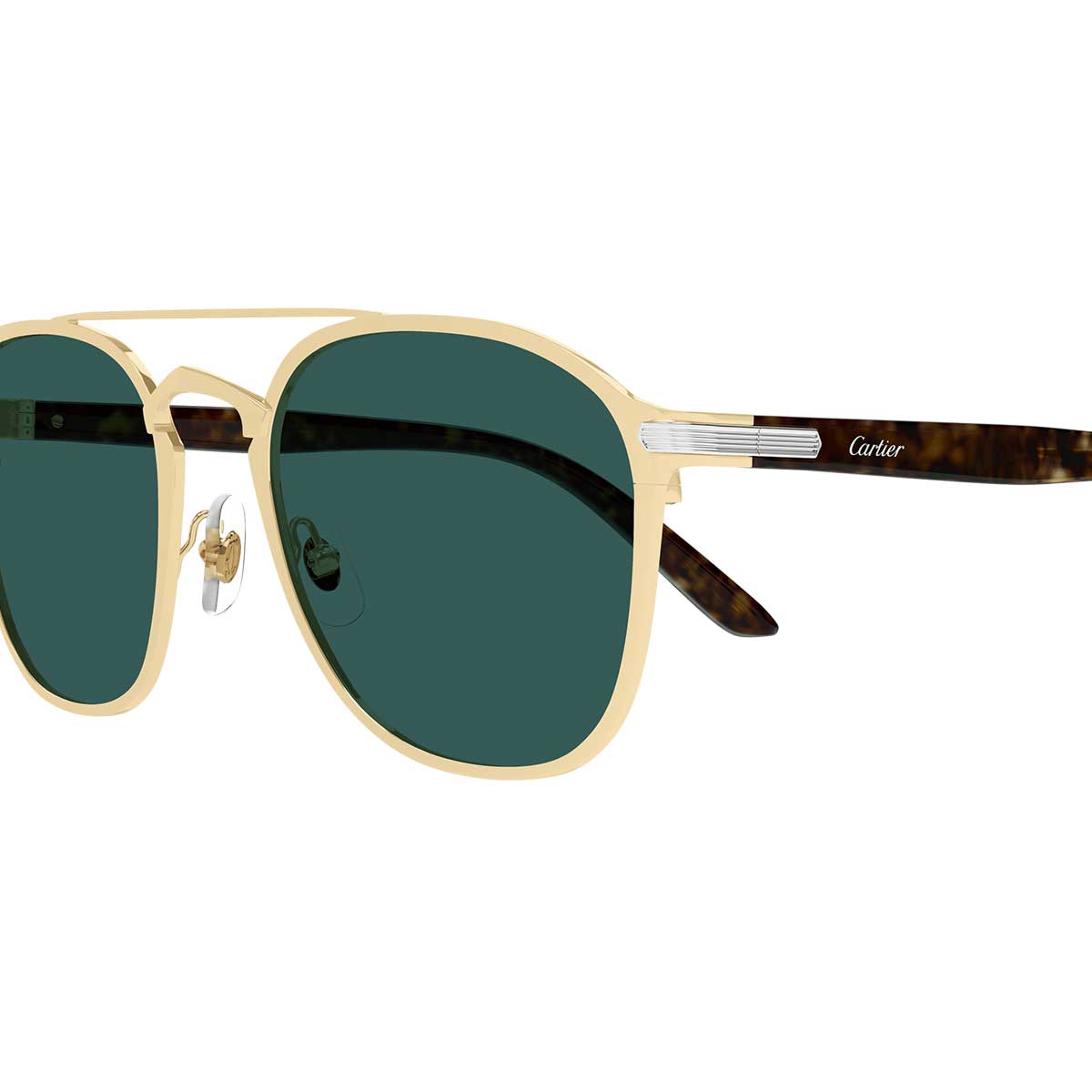 Cartier Occhiali da Sole CT0012S 006 OroMarrone/Verde Unisex