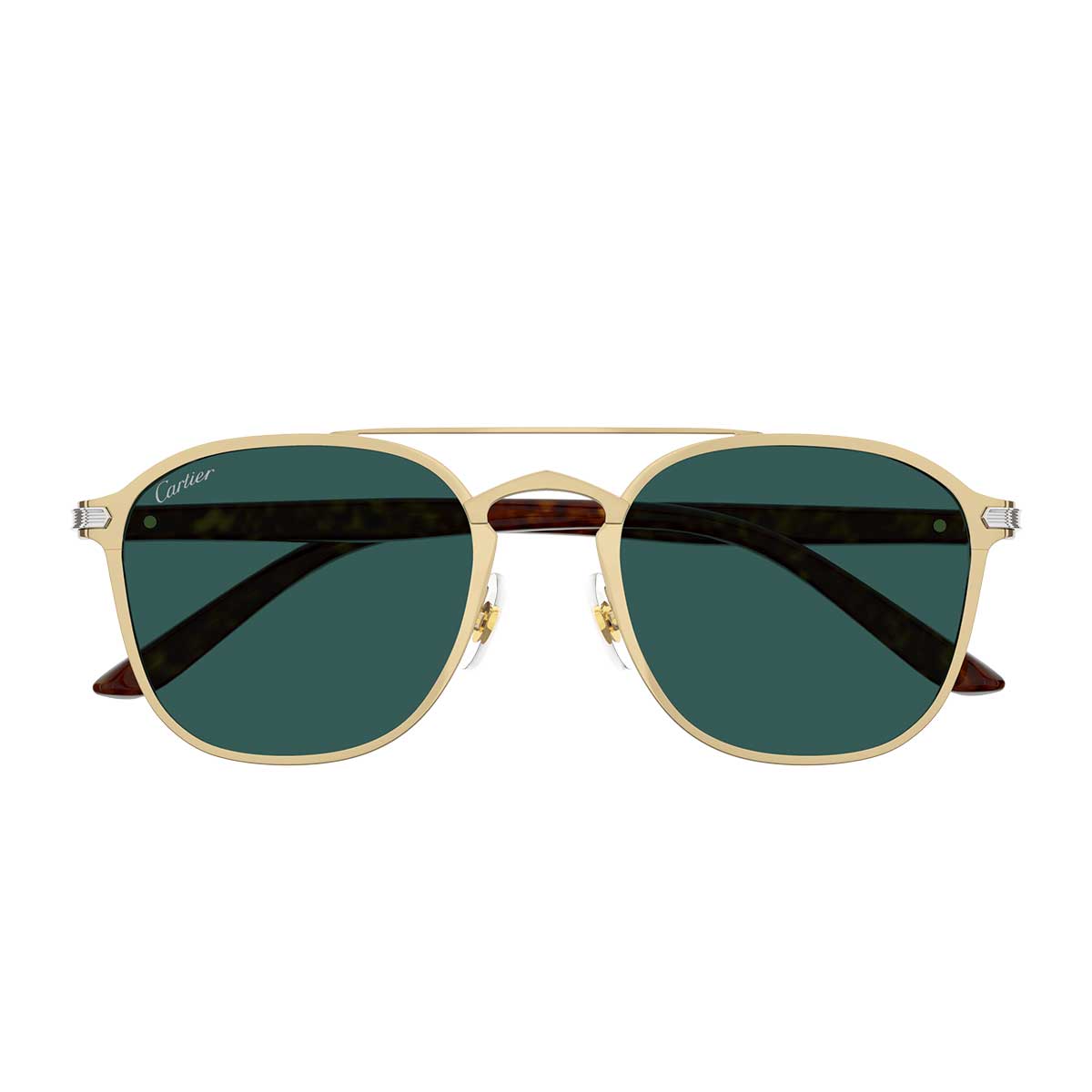 Cartier Occhiali da Sole CT0012S 006 OroMarrone/Verde Unisex
