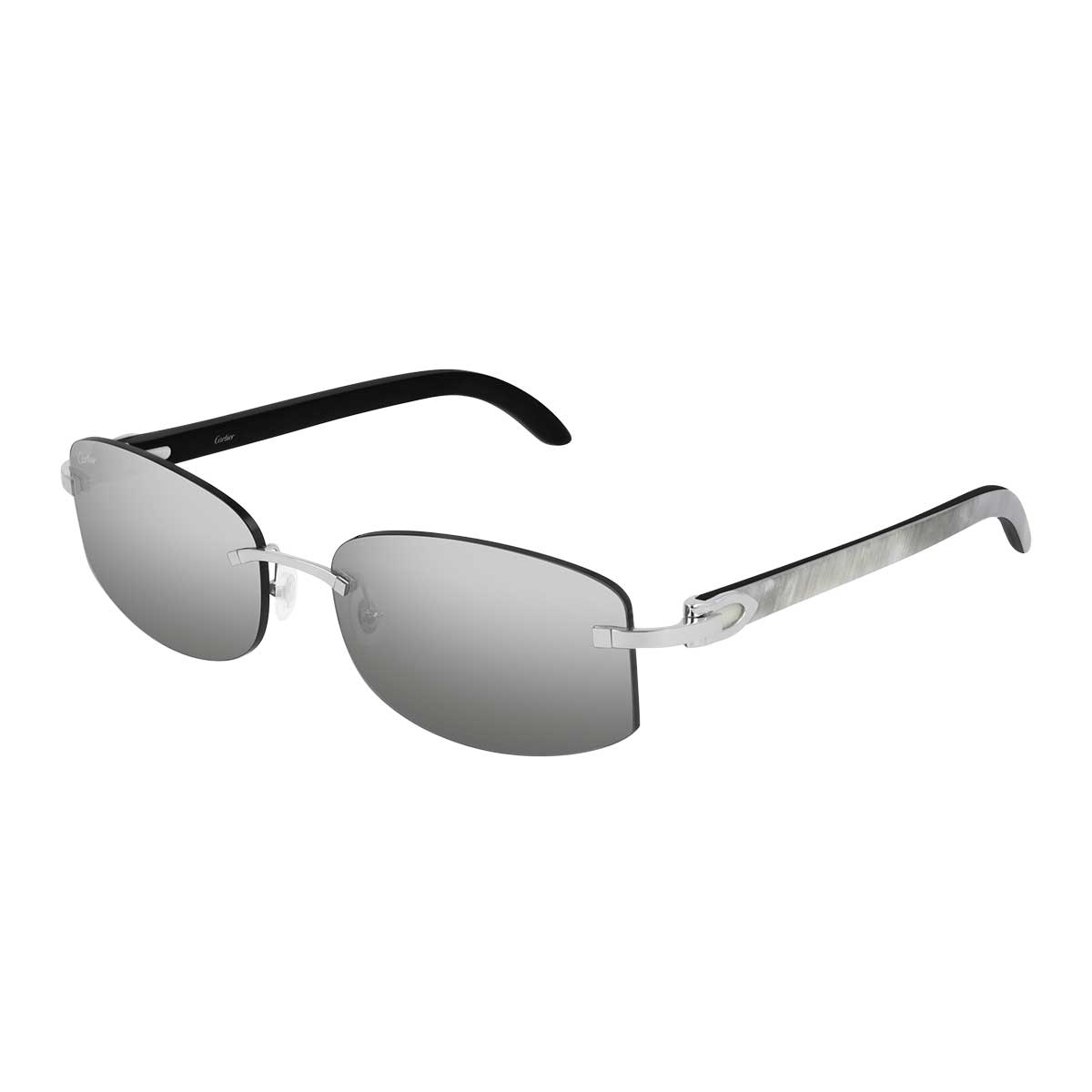 Cartier Occhiali da Sole CT0031RS 001 ArgentoBianco/Grigio Donna