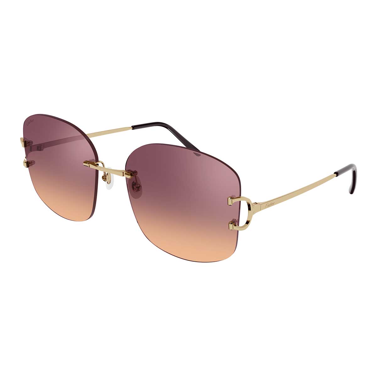 Cartier Occhiali da Sole CT0037RS 002 Oro/Rosso Donna
