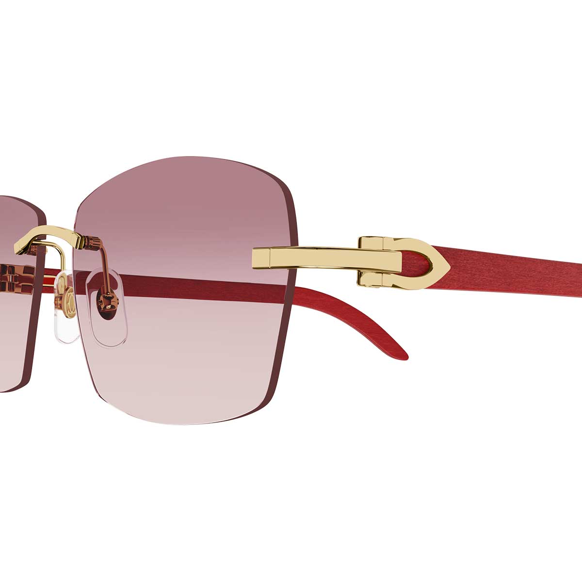 Cartier Occhiali da Sole CT0039RS 001 OroRosso/Rosso Uomo