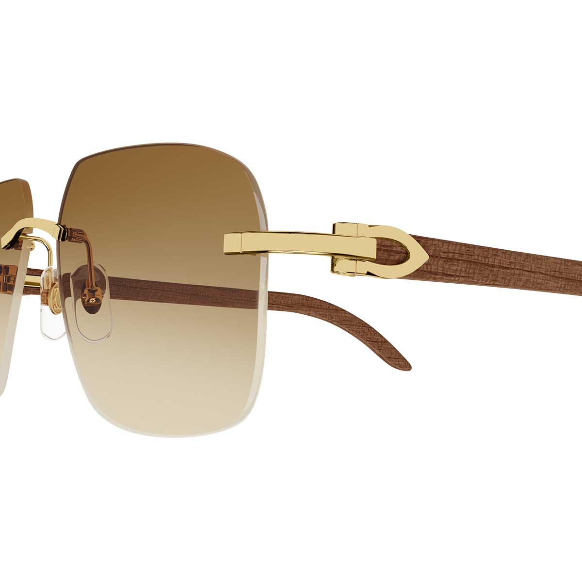 Cartier Occhiali da Sole CT0041RS 001 OroMarrone/Marrone Uomo