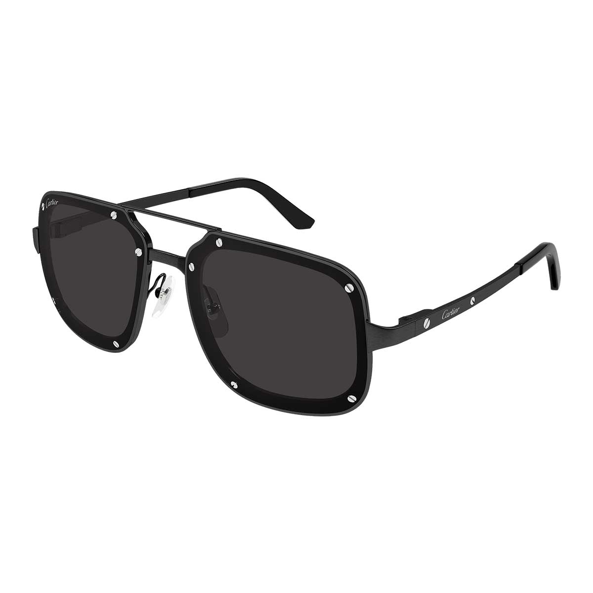 Cartier Occhiali da Sole CT0194S 004 Nero/Grigio Fumo Uomo 2