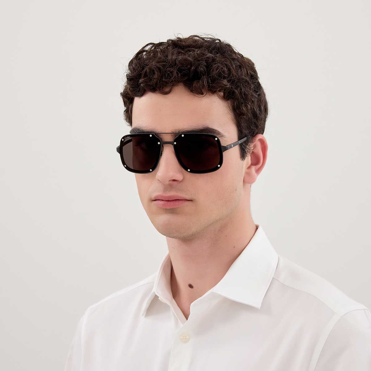 Cartier Occhiali da Sole CT0194S 004 Nero/Grigio Fumo Uomo 4