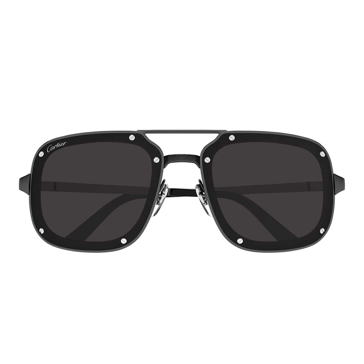 Cartier Occhiali da Sole CT0194S 004 Nero/Grigio Fumo Uomo
