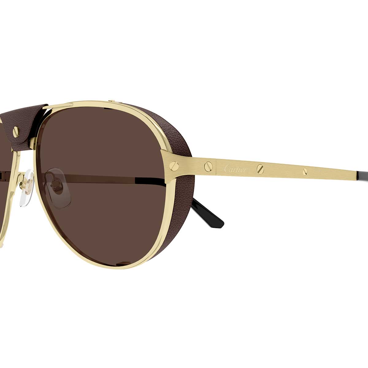 Cartier Occhiali da Sole CT0296S 005 Oro/Marrone Uomo Polarizzati