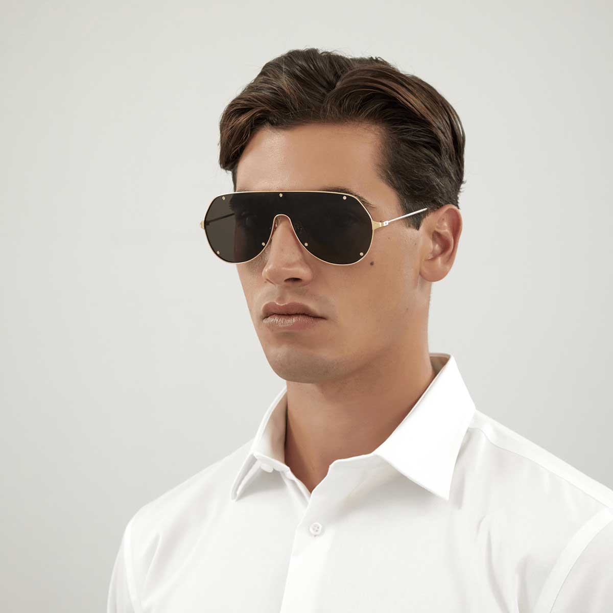 Cartier Occhiali da Sole CT0324S 001 Oro/Grigio Uomo 4