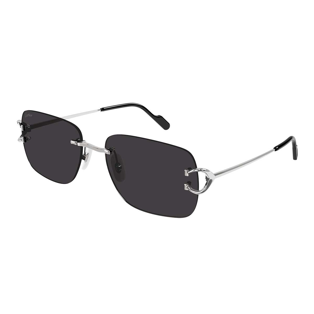 Cartier Occhiali da Sole CT0330S 001 Argento/Grigio Uomo 2