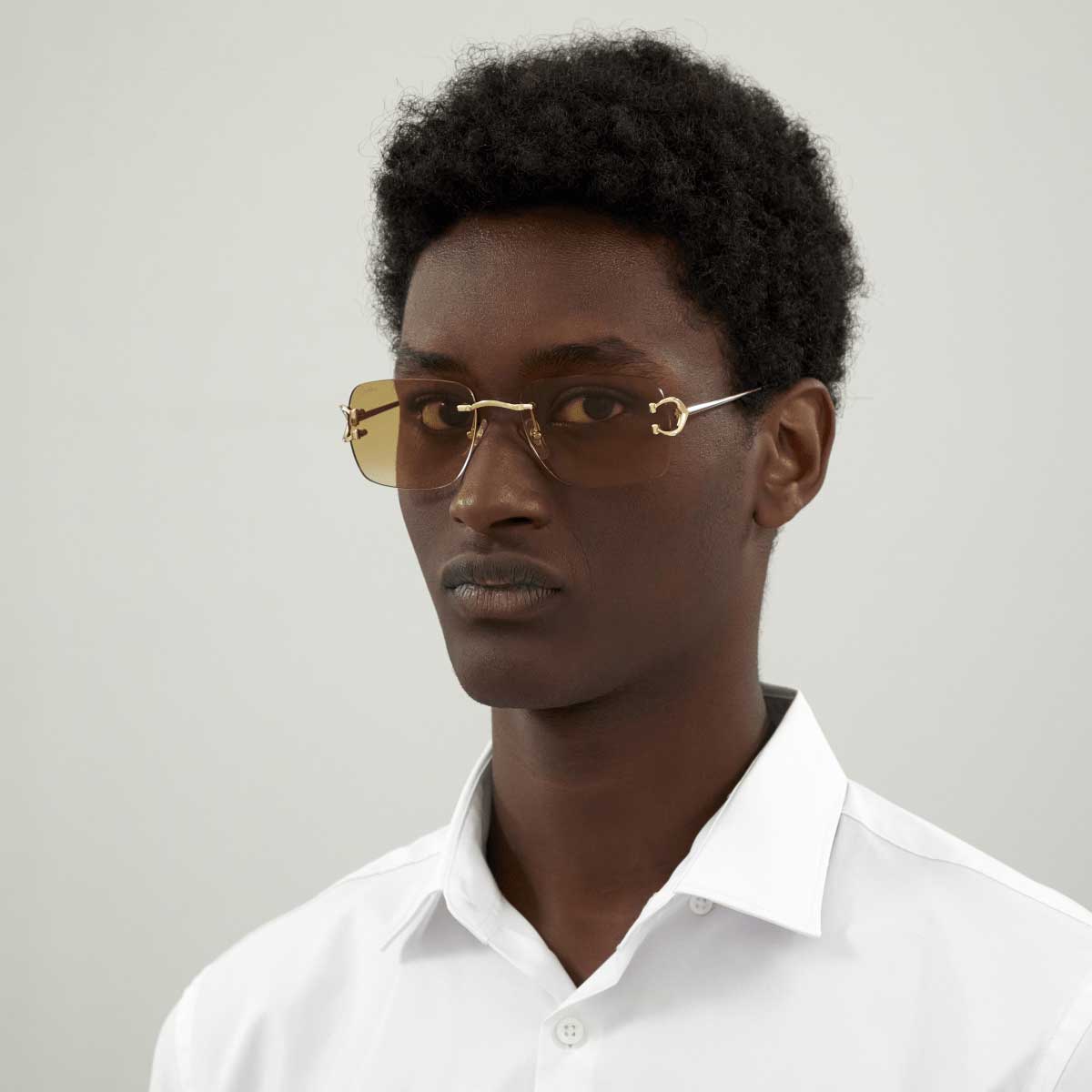 Cartier Occhiali da Sole CT0330S 003 Oro/Giallo Uomo 4