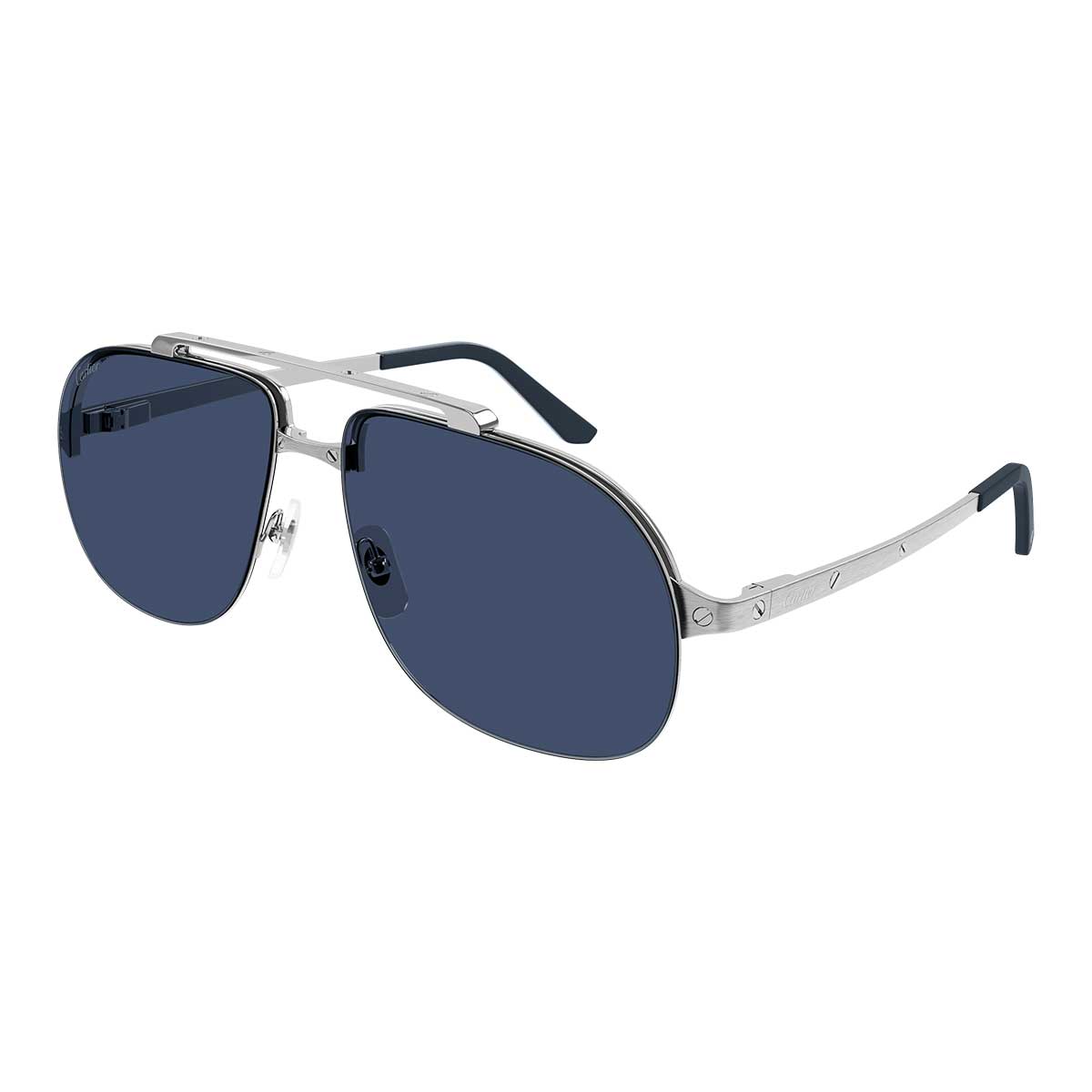 Cartier Occhiali da Sole CT0353S 003 Argento/Azzurro Uomo 2
