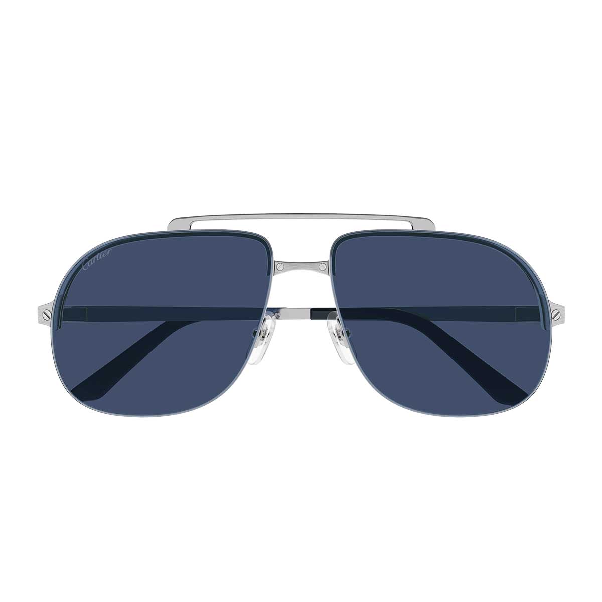 Cartier Occhiali da Sole CT0353S 003 Argento/Azzurro Uomo