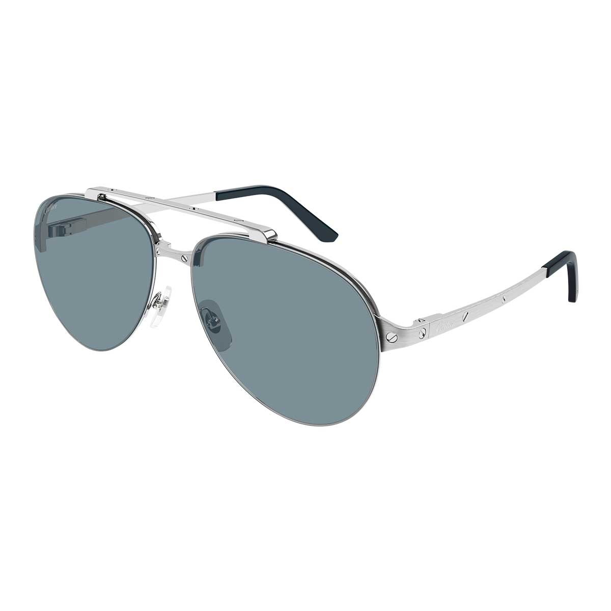 Cartier Occhiali da Sole CT0354S 003 Argento/Blu Uomo 2