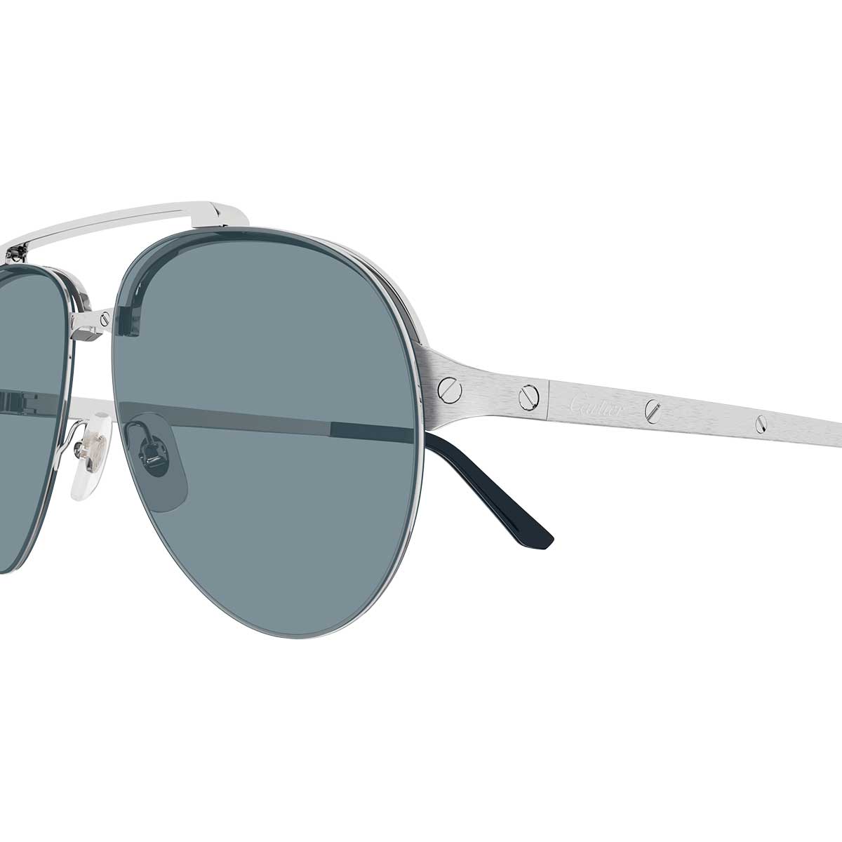 Cartier Occhiali da Sole CT0354S 003 Argento/Blu Uomo 3