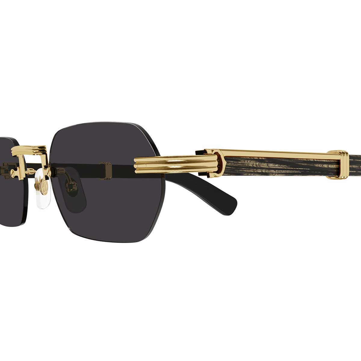Cartier Occhiali da Sole CT0362S 001 OroNero/Grigio Uomo