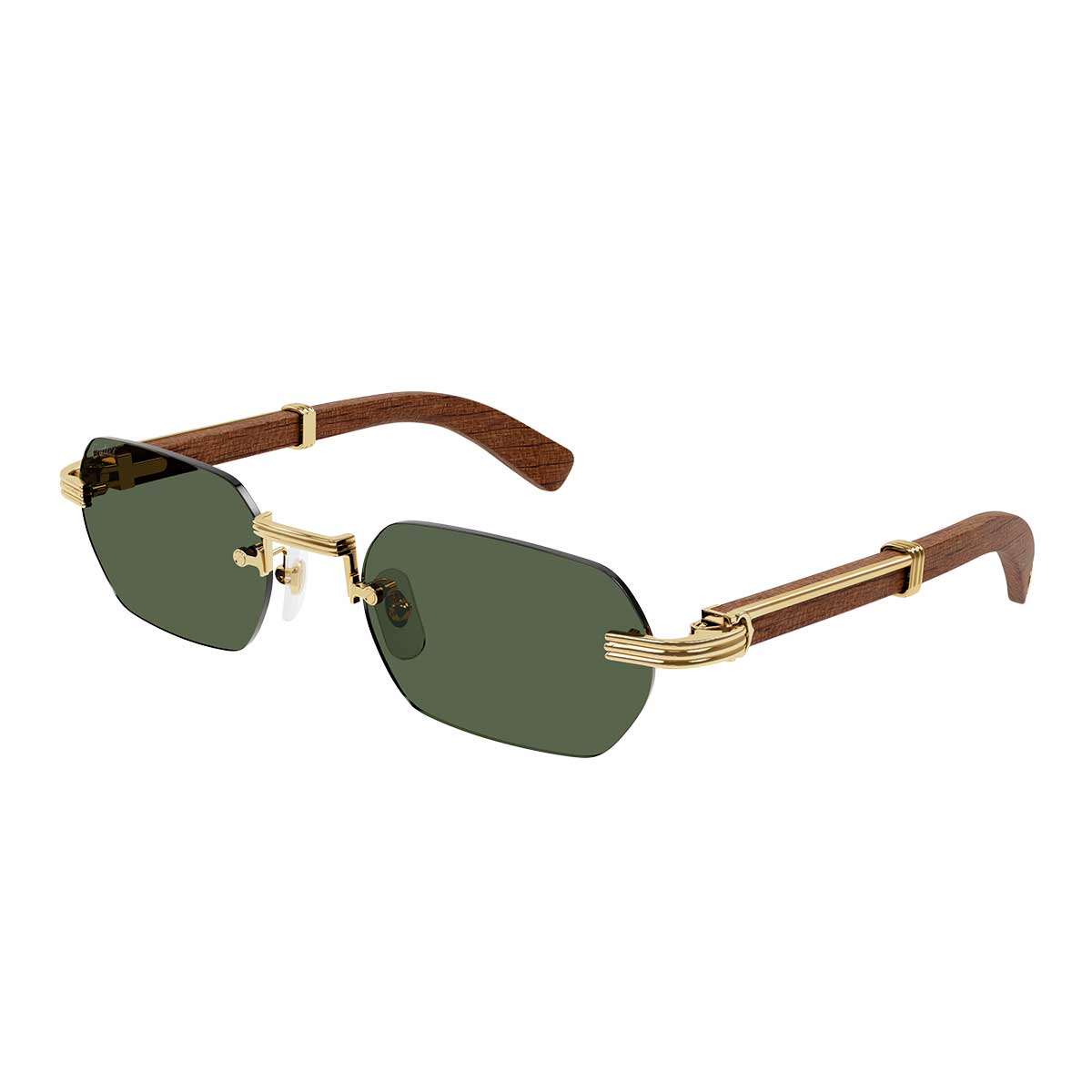 Cartier Occhiali da Sole CT0362S 002 OroMarrone/Verde Uomo
