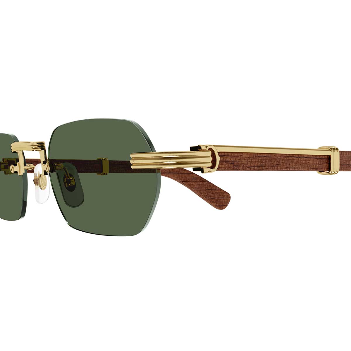 Cartier Occhiali da Sole CT0362S 002 OroMarrone/Verde Uomo