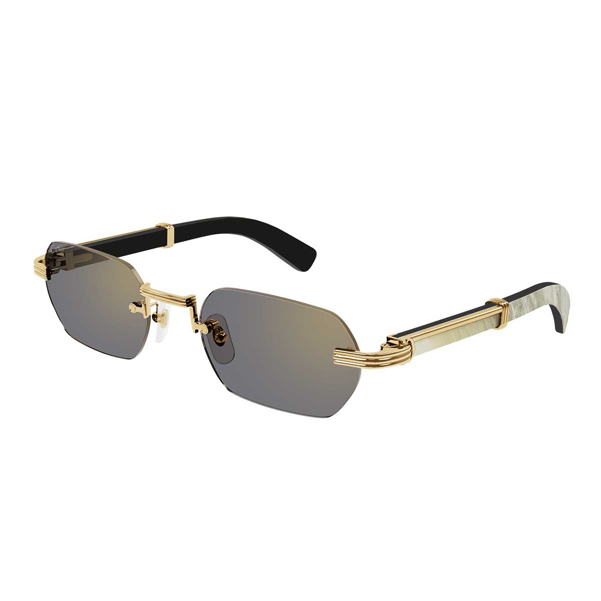 Cartier Occhiali da Sole CT0362S 003 OroBianco/Bronzo Uomo