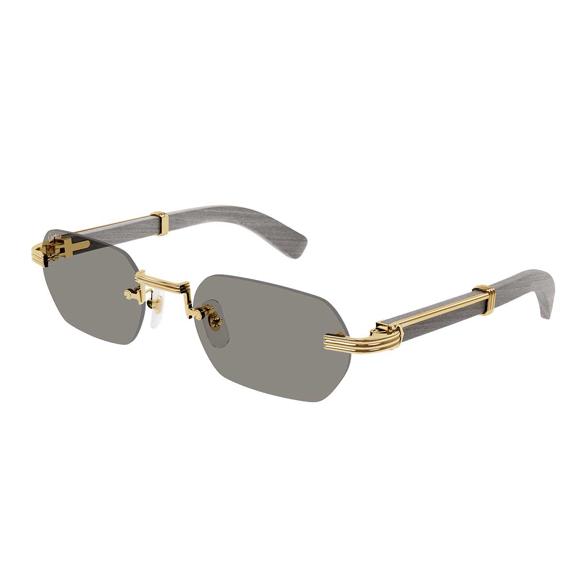 Cartier Occhiali da Sole CT0362S 005 OroGrigio/Grigio Uomo 2