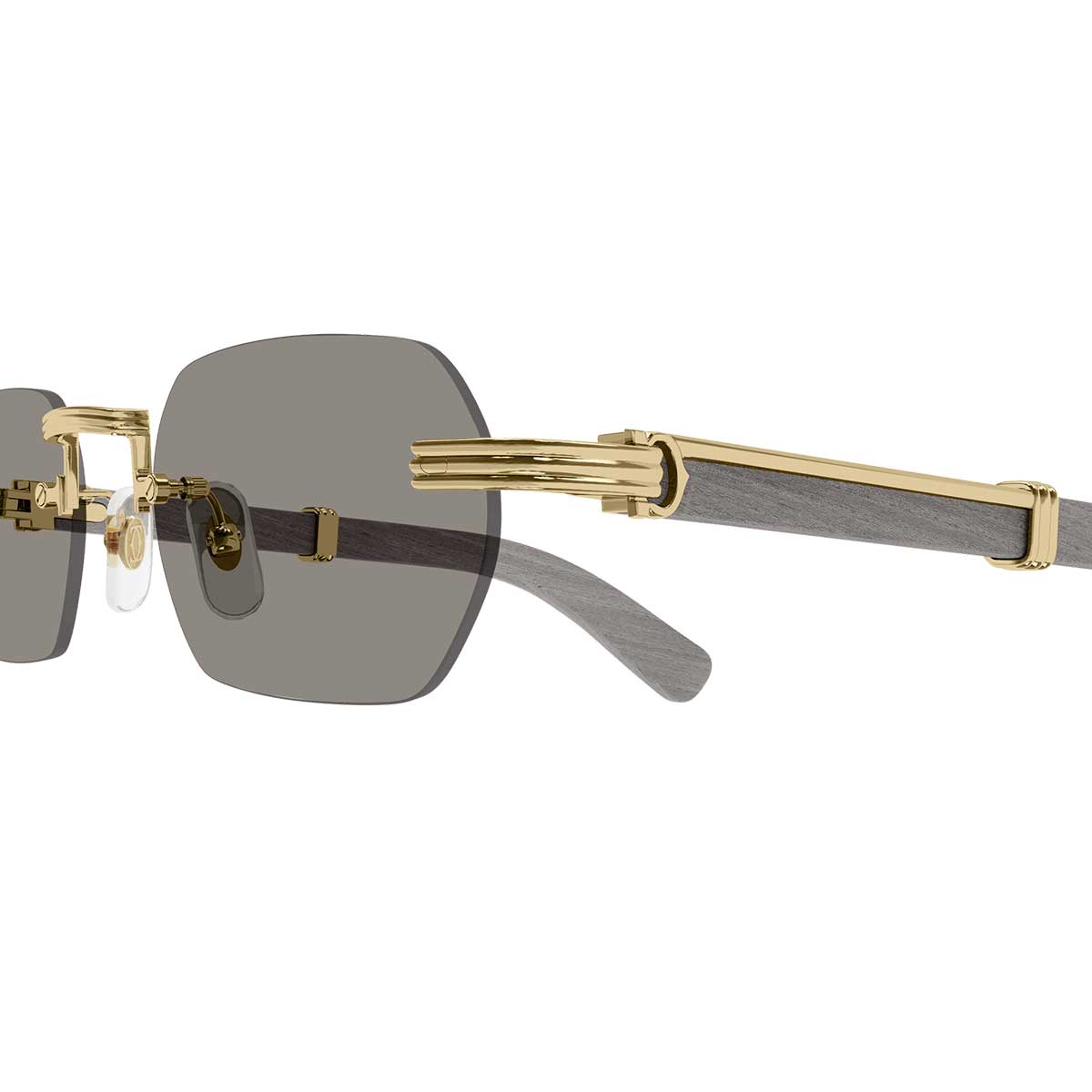 Cartier Occhiali da Sole CT0362S 005 OroGrigio/Grigio Uomo 3