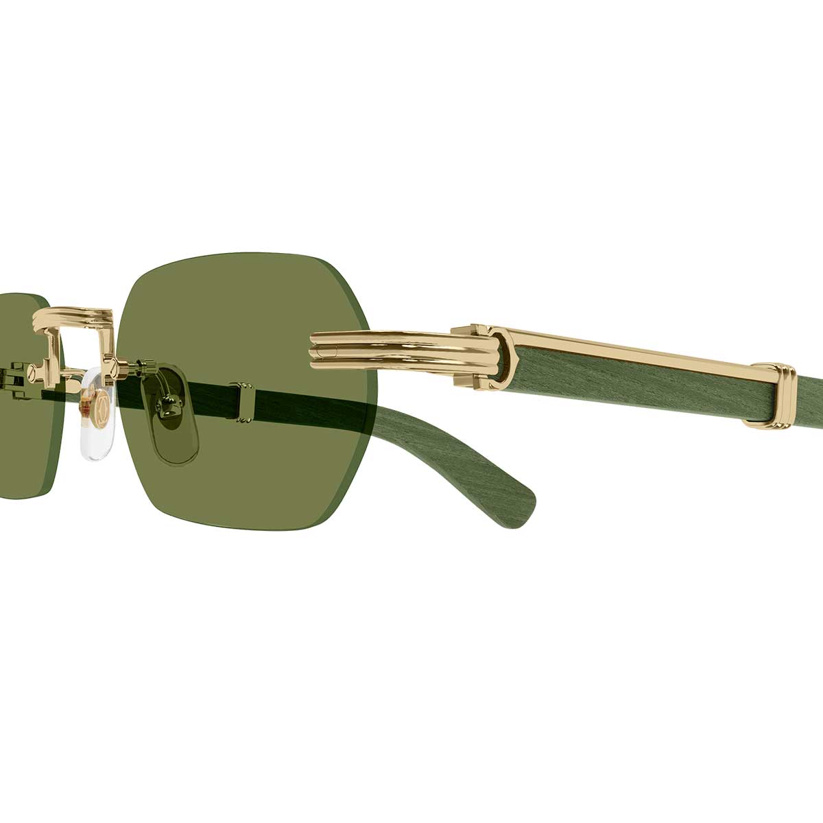 Cartier Occhiali da Sole CT0362S 006 OroVerde/Verde Uomo 3