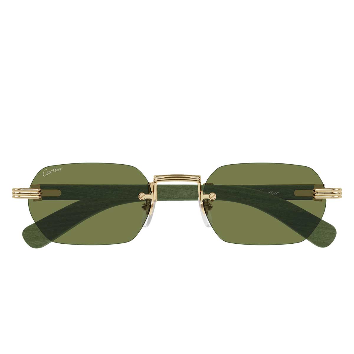 Cartier Occhiali da Sole CT0362S 006 OroVerde/Verde Uomo